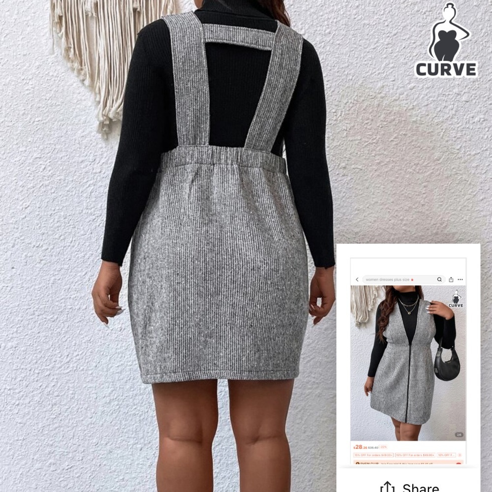 Plus Zip Up Overall Dress - 20/4xl - Picture 4 of 5